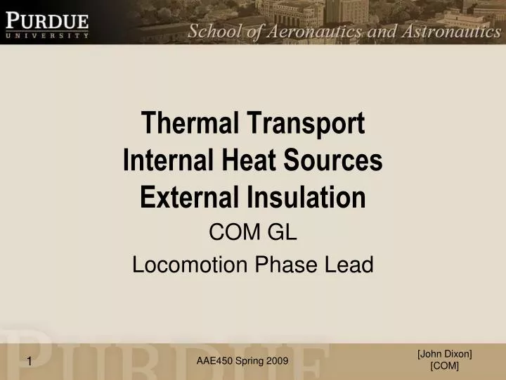 thermal transport internal heat sources external insulation