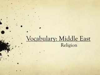 Vocabulary: Middle East