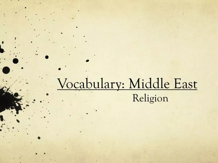 vocabulary middle east