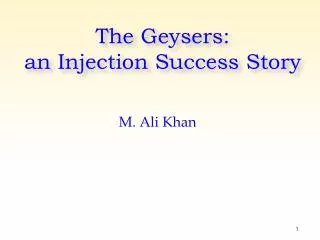 The Geysers: an Injection Success Story