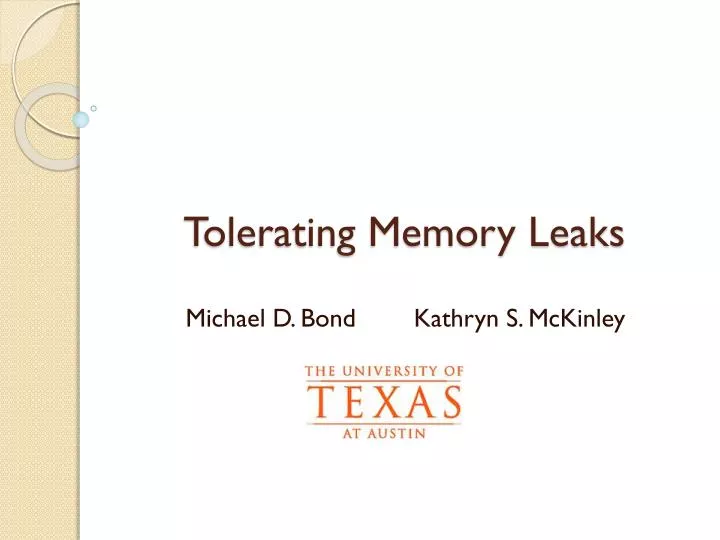 tolerating memory leaks