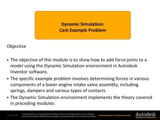 Dynamic Simulation : Cam Example Problem