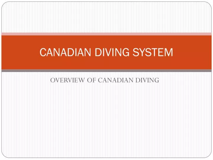canadian diving system