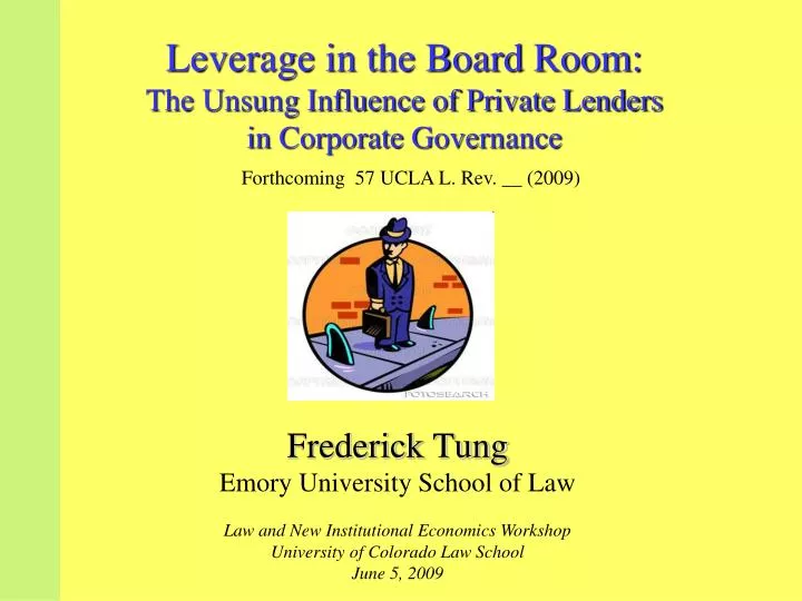 leverage in the board room the unsung influence of private lenders in corporate governance