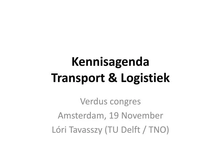 kennisagenda transport logistiek