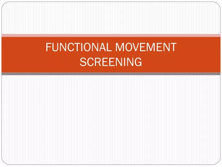 functional movement screening