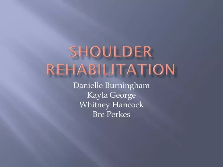 shoulder rehabilitation