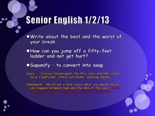 Senior English 1/2/13