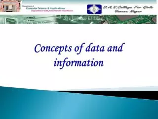 concepts of data and information