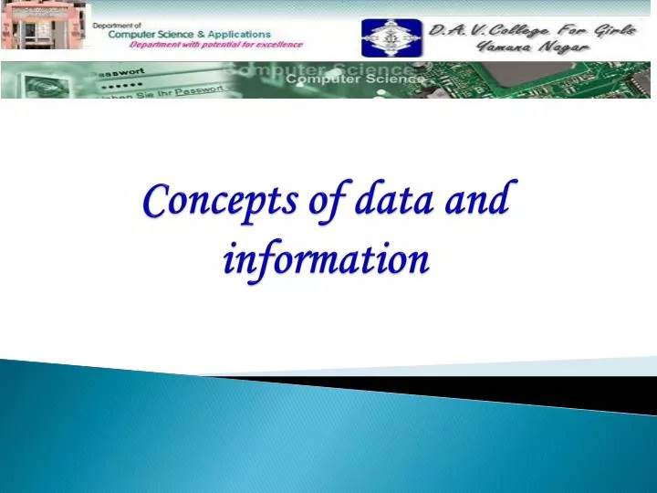 concepts of data and information