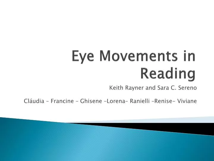 eye movements in reading