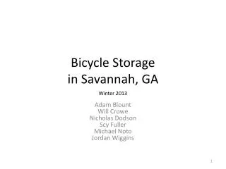 Bicycle Storage in Savannah, GA