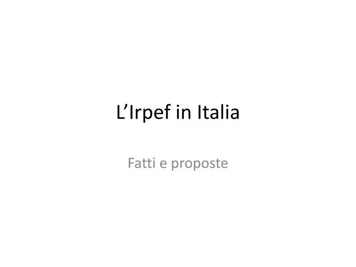 l irpef in italia