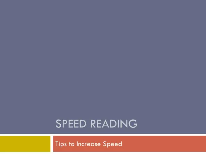 speed reading