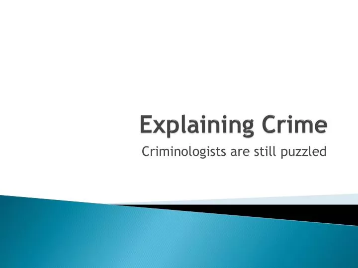 explaining crime