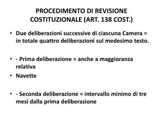 procedimento di revisione costituzionale art 138 cost