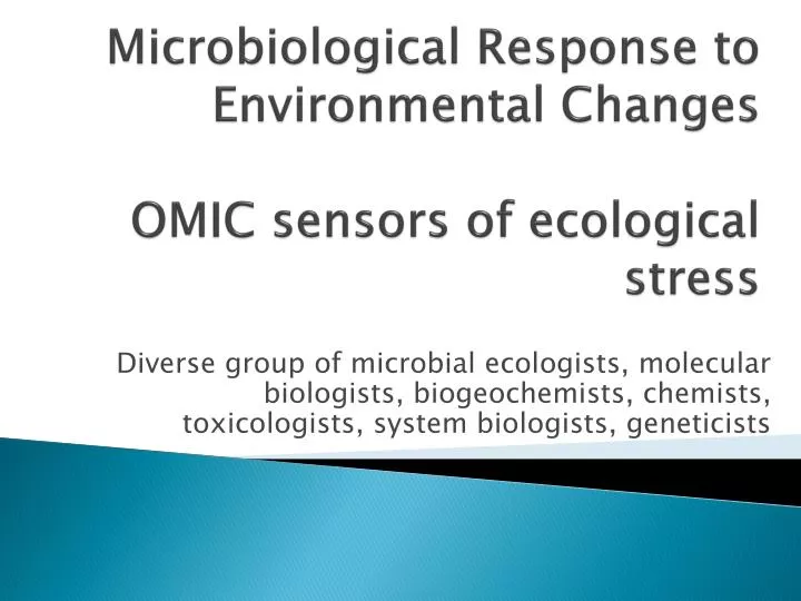 microbiological response to environmental changes omic sensors of ecological stress