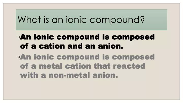 what is an ionic compound