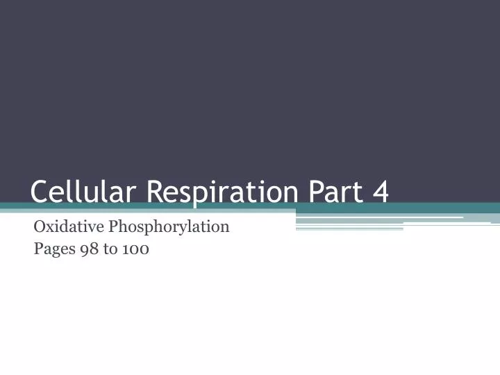 cellular respiration part 4