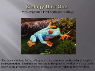 Biology Unit One