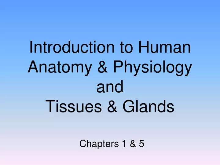 introduction to human anatomy physiology and tissues glands
