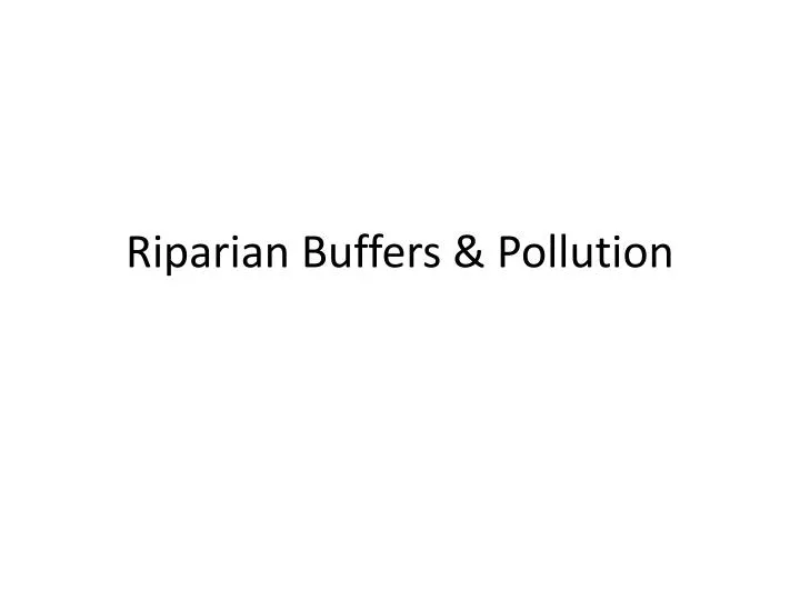 riparian buffers pollution