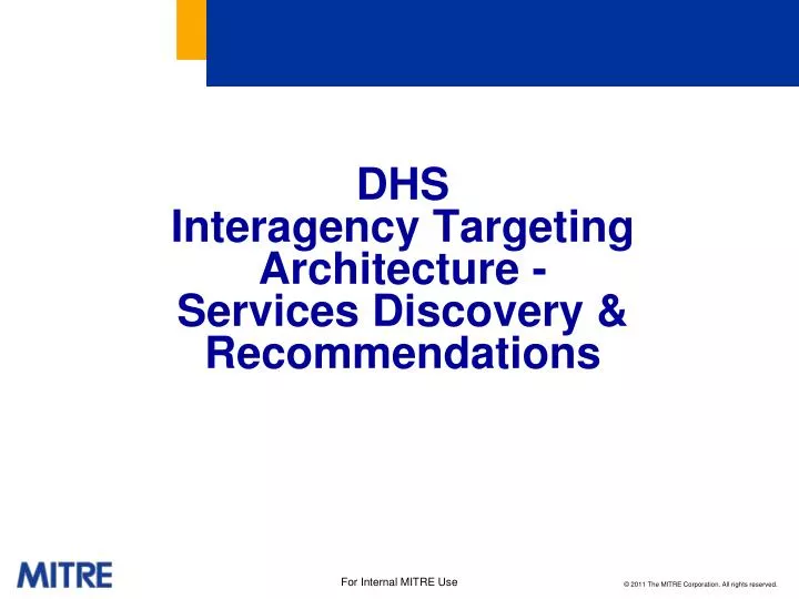 dhs interagency targeting architecture services discovery recommendations