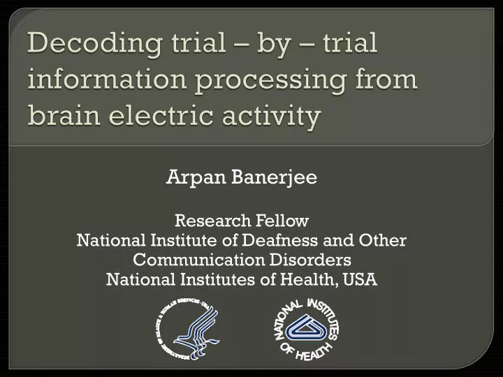 decoding trial by trial information processing from brain electric activity