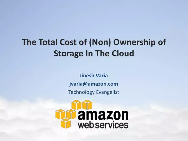 the total cost of non ownership of storage in t he cloud