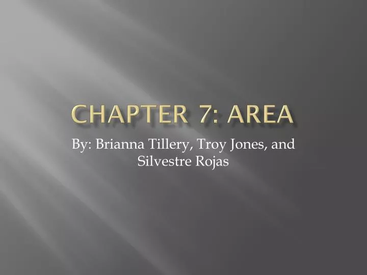chapter 7 area