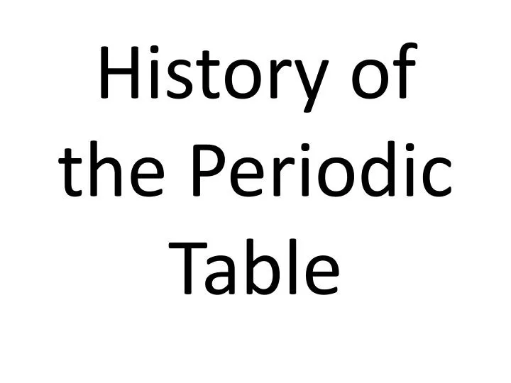 history of the periodic table