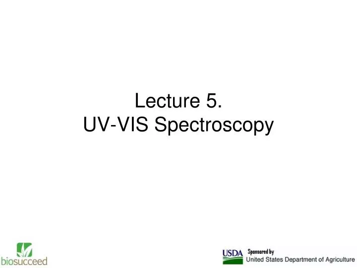 lecture 5 uv vis spectroscopy