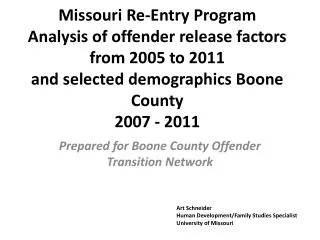 Prepared for Boone County Offender Transition Network