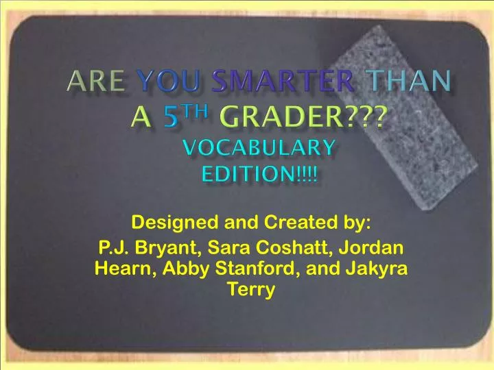are you smarter than a 5 th grader vocabulary edition