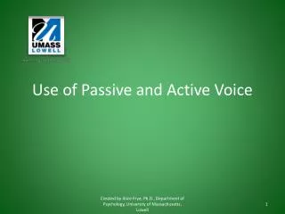 Use of Passive and Active Voice