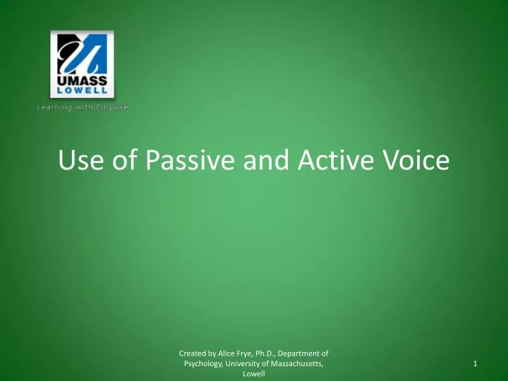 use of passive and active voice