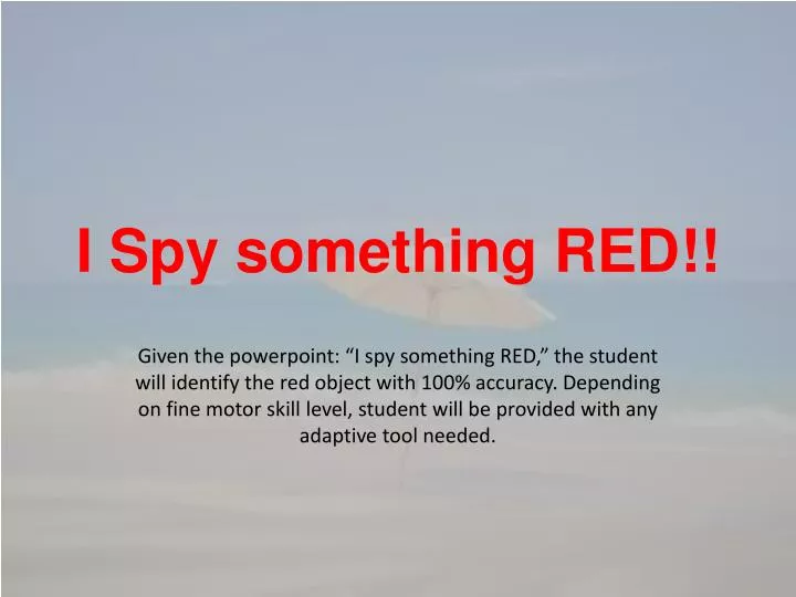i spy something red