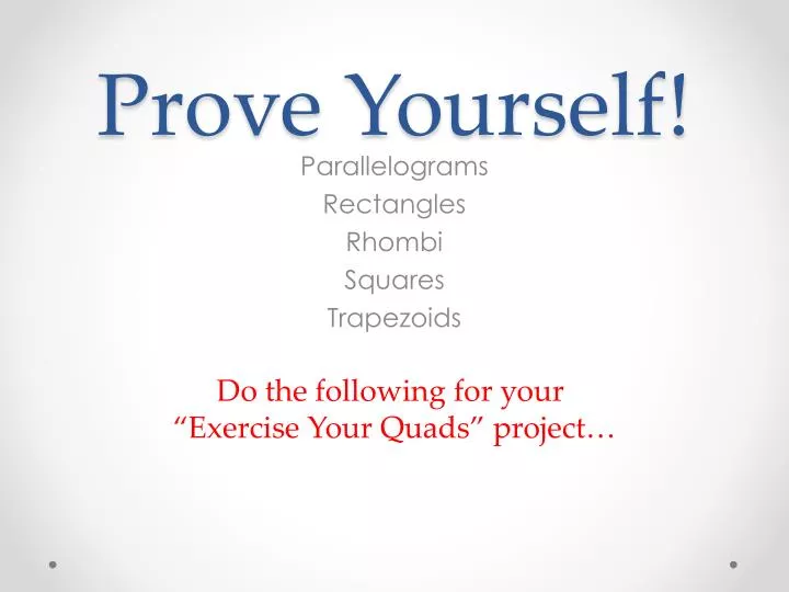 prove yourself