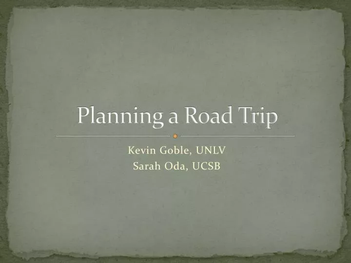 planning a road trip