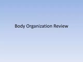 Body Organization Review