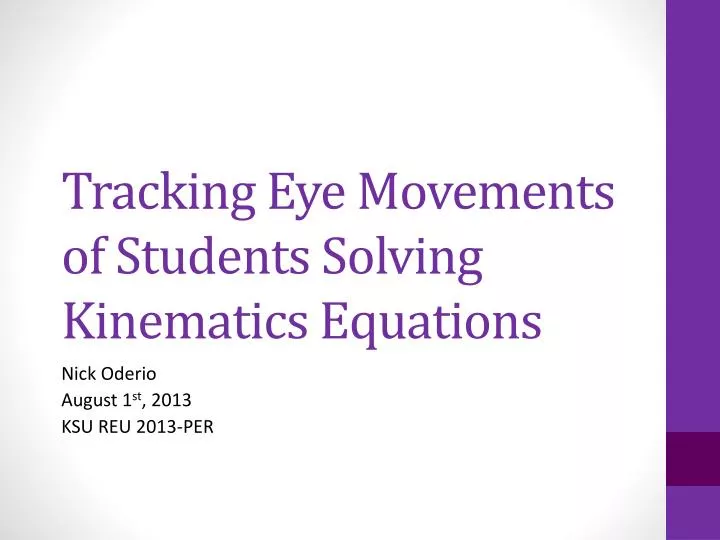 tracking eye movements of students solving kinematics equations