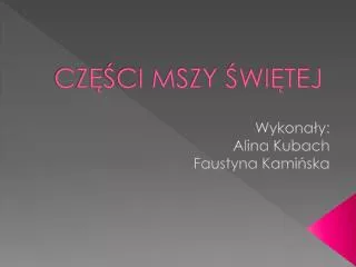 cz ci mszy wi tej