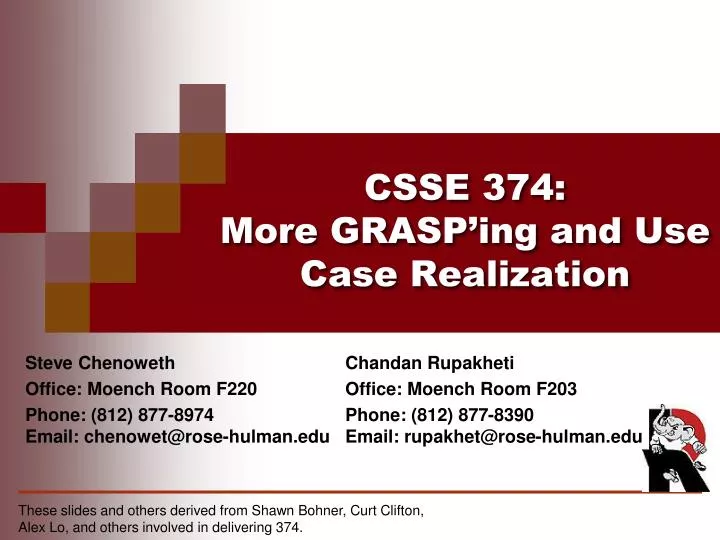 csse 374 more grasp ing and use case realization
