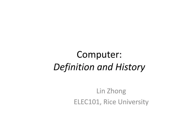 computer definition and history
