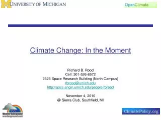 Climate Change: In the Moment