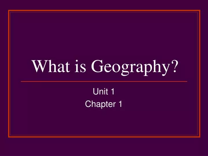 what is geography