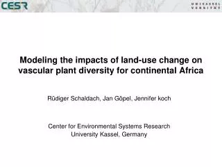 Modeling the impacts of land-use change on vascular plant diversity for continental Africa