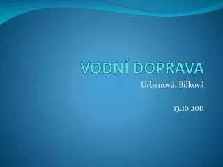 vodn doprava