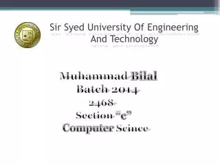 Sir Syed University Of Engineering And Technology