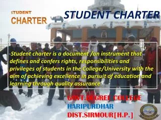 S TUDENT CHARTER